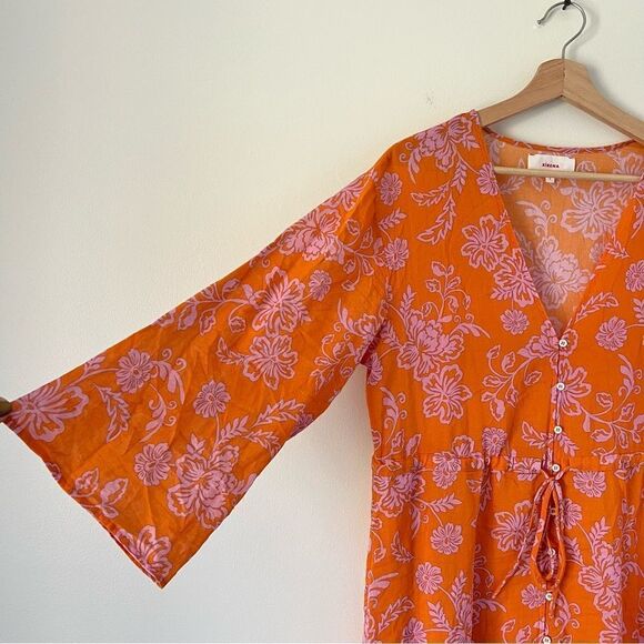 Xirena Mykah Floral Maxi Dress Coverup NEW Size Small Orange Purple - Picture 4 of 11